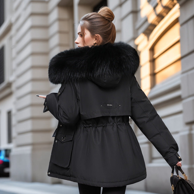 Women's Winter Parka with Luxurious Fur Collar