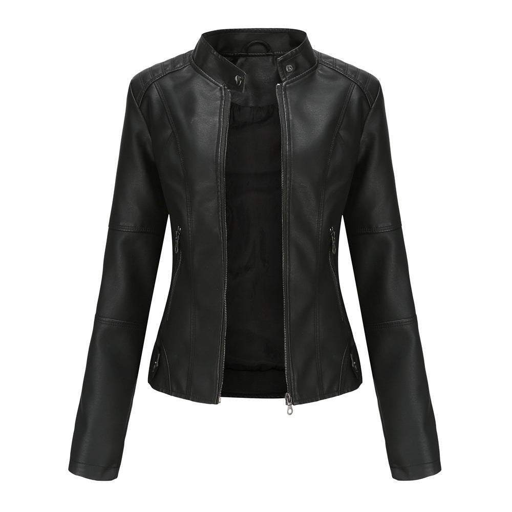 Women's Slim Fit Vegan Leather Jacket