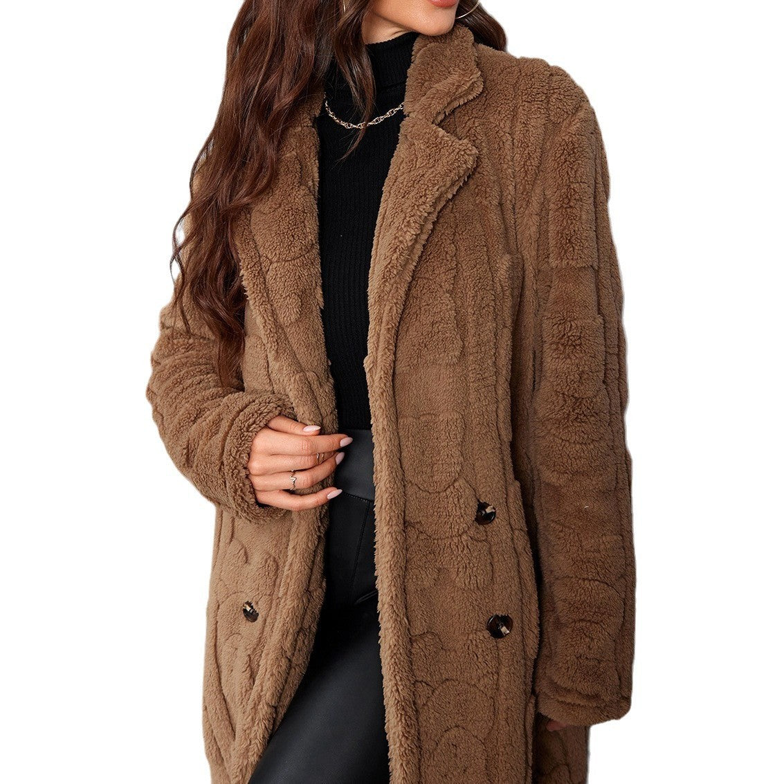 Chic Women's Fleece Winter Coat - Warm & Stylish
