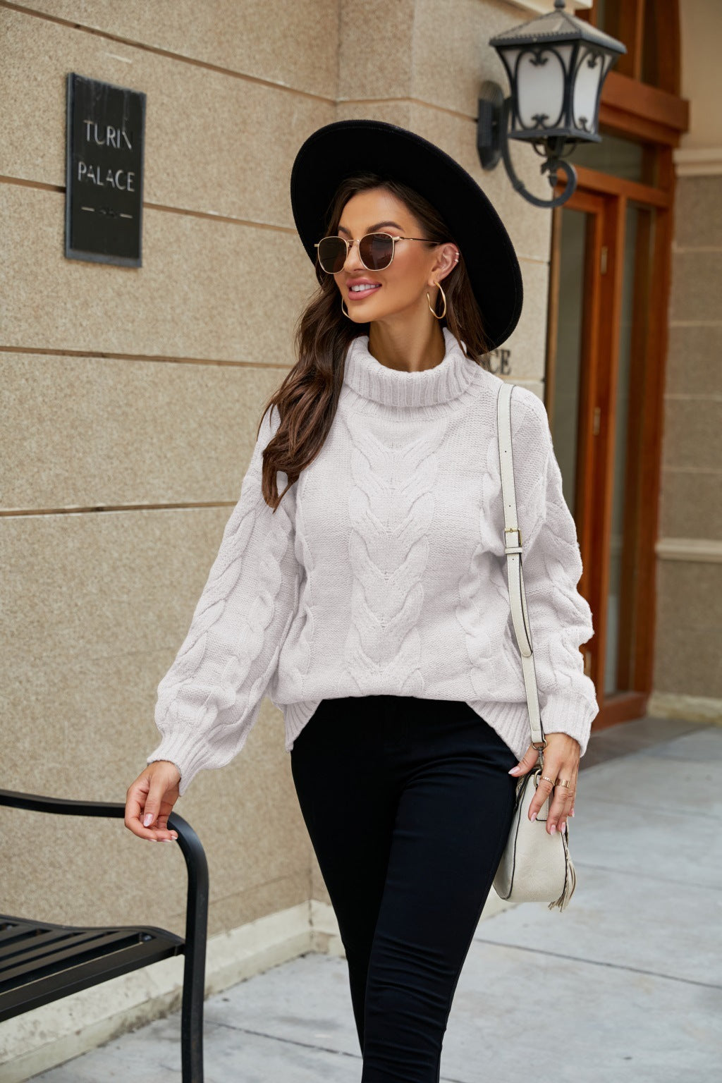 Elegant Knit Mock Neck Sweater for Women