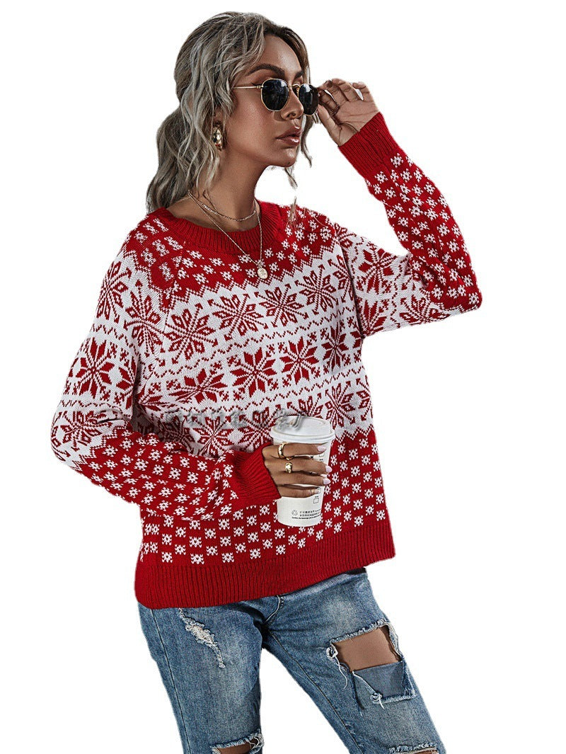 Chic Snowflake Knitted Sweater