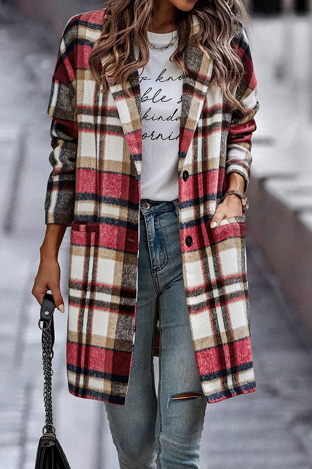 Chic Plaid Jacket Coat for Women