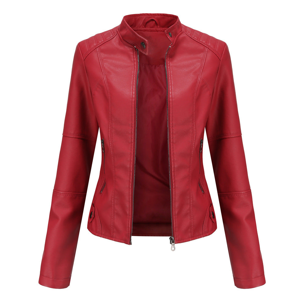 Women's Slim Fit Vegan Leather Jacket