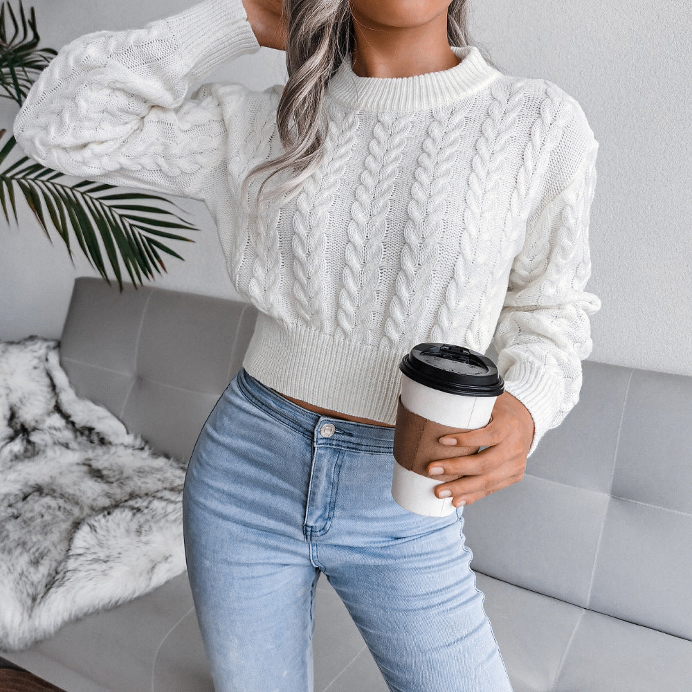 Elegant V Neck Knit Sweater for Women - Cozy Autumn Essential