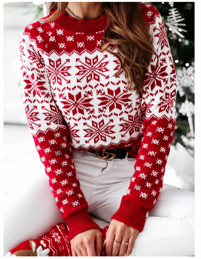 Chic Snowflake Knitted Sweater