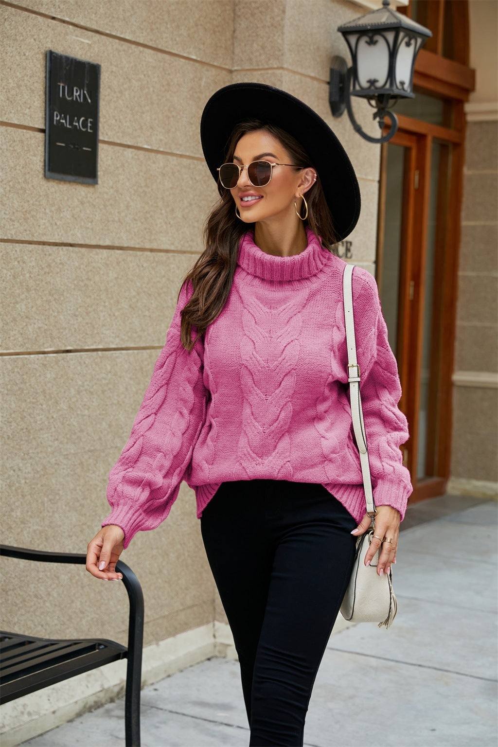 Elegant Knit Mock Neck Sweater for Women