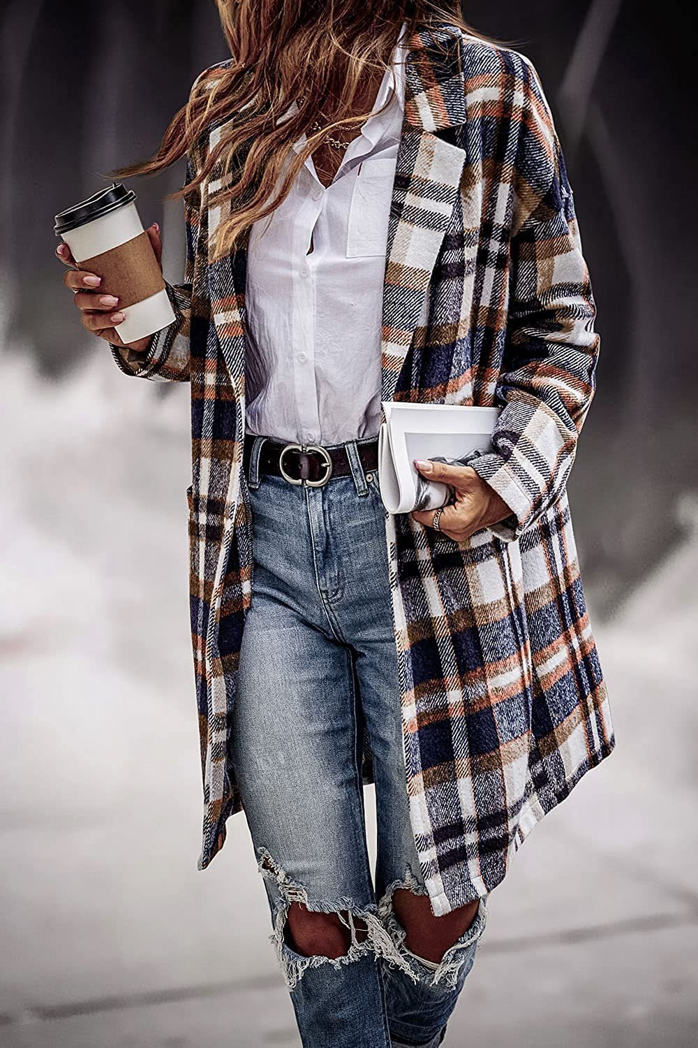 Chic Plaid Jacket Coat for Women