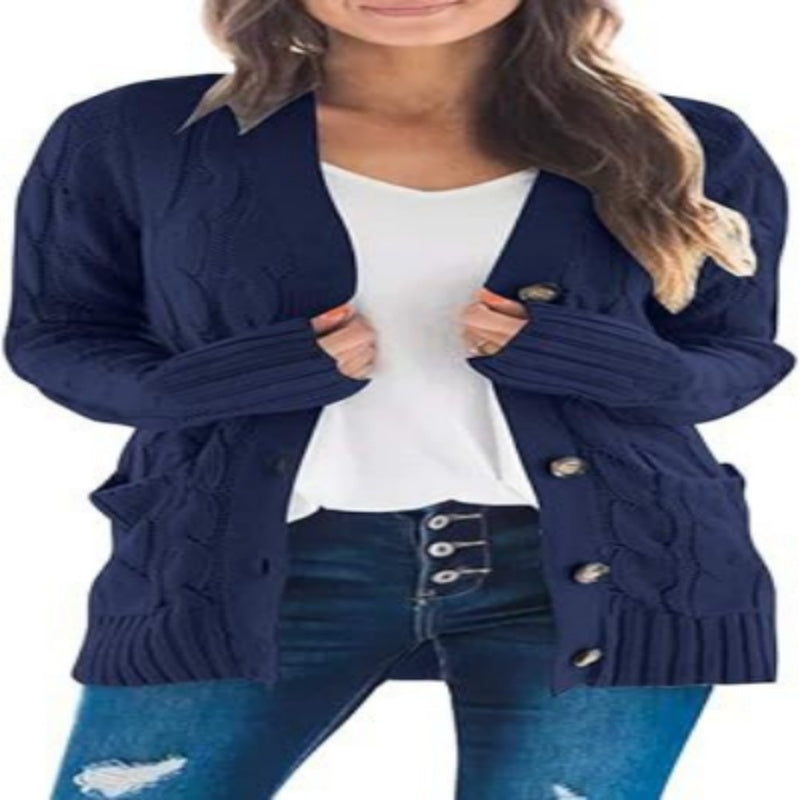 Chic Single Breasted Long Sleeve Wool Jacket