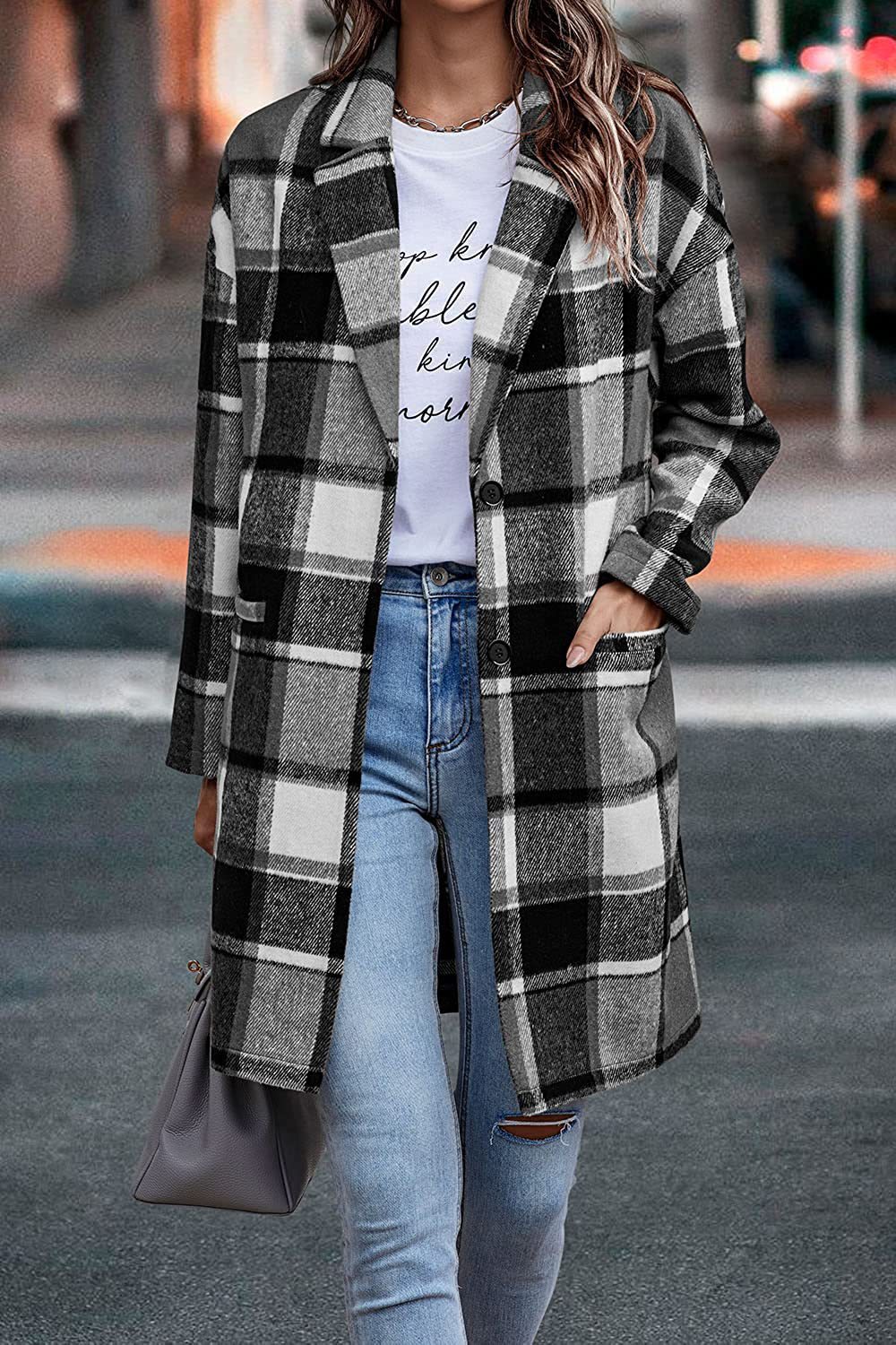 Chic Plaid Jacket Coat for Women