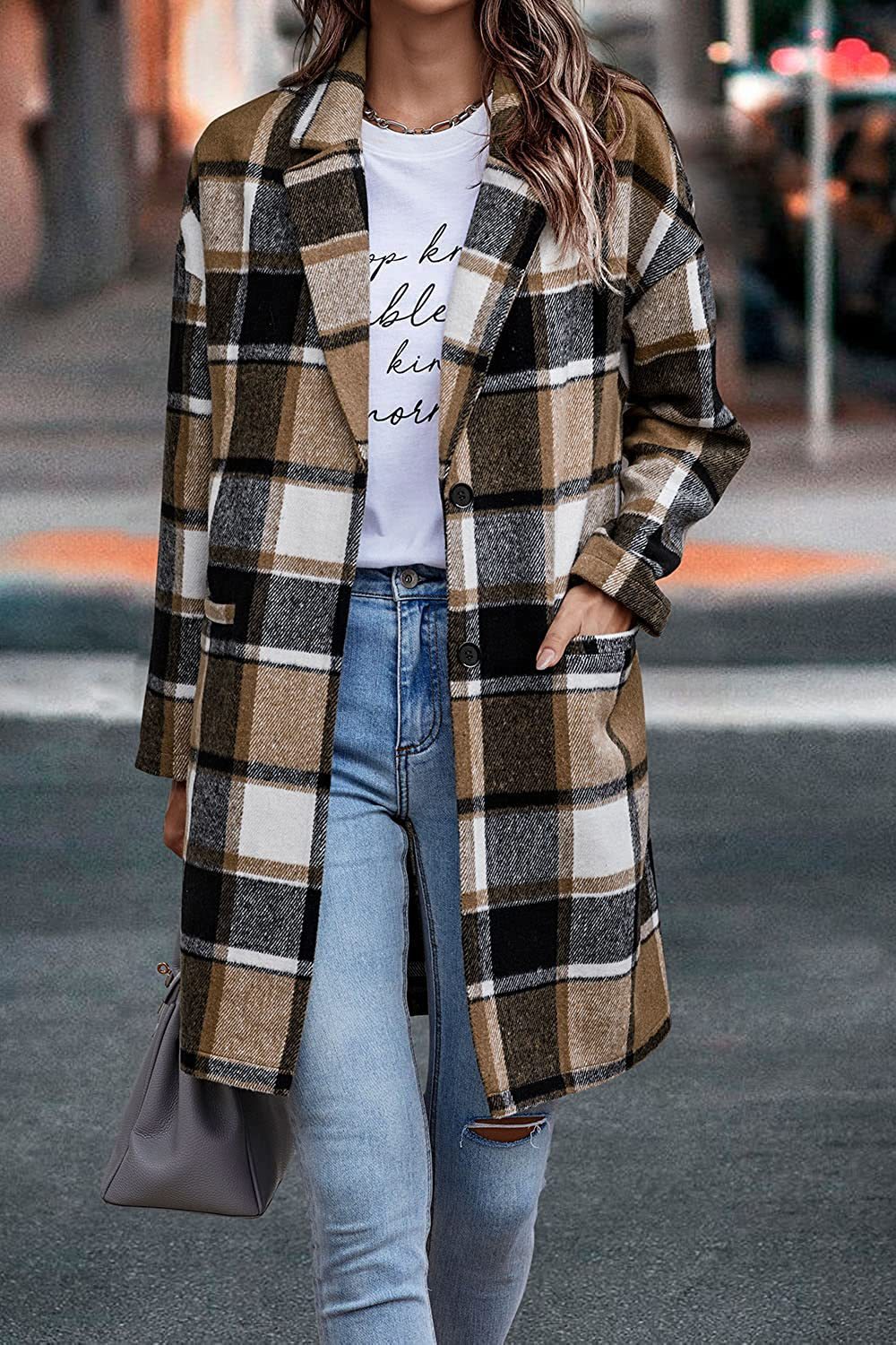Chic Plaid Jacket Coat for Women