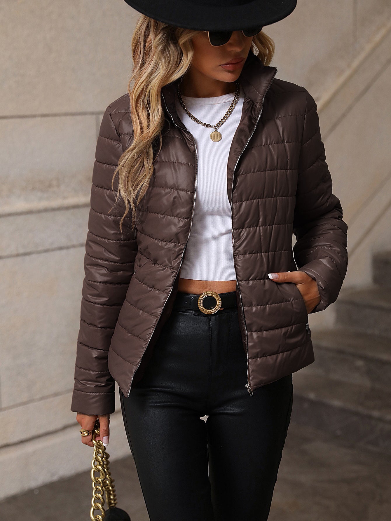 Versatile Women's Puffer Jacket - Autumn/Winter