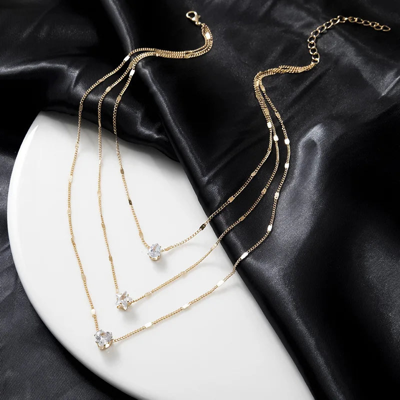 Vintage Crystal Love Heart Jewelry Set – 3 Pieces, Hypoallergenic