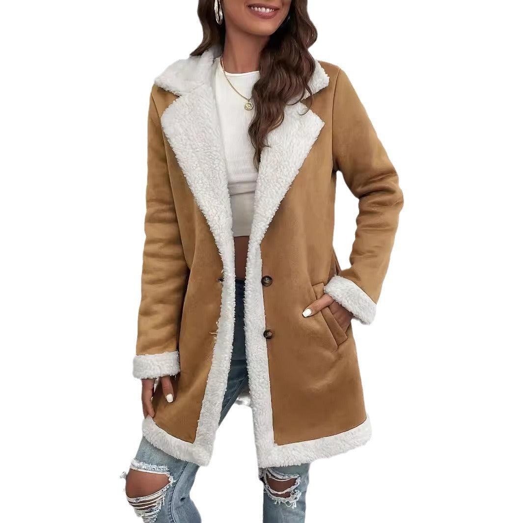 Stylish Loose-Fit Coat with Pockets - Autumn/Winter