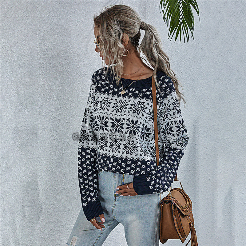Chic Snowflake Knitted Sweater