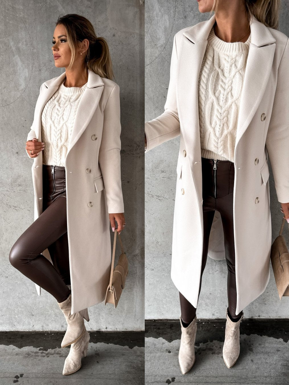 Fashion Slim Fit Woolen Coat for Women