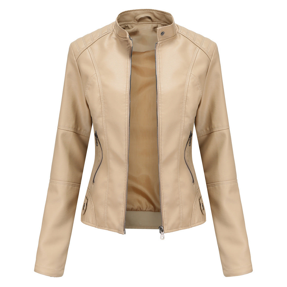 Women's Slim Fit Vegan Leather Jacket