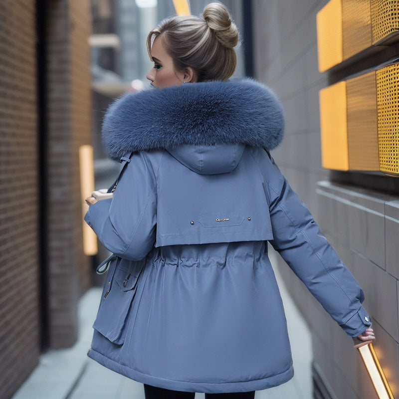 Women's Winter Parka with Luxurious Fur Collar