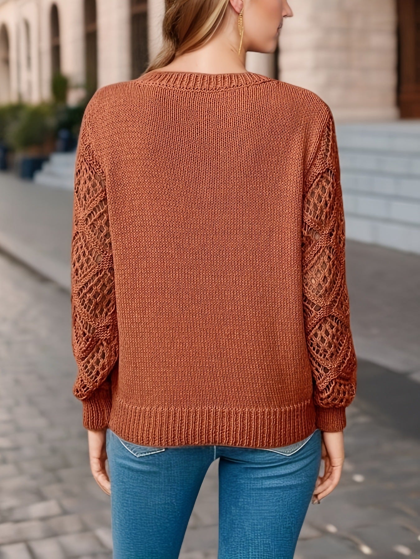 Elegant Women's V-Neck Knit Sweater