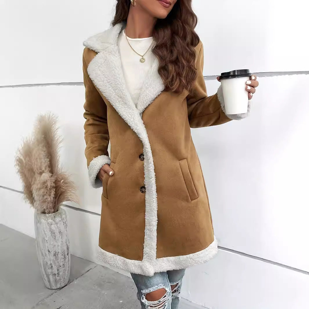Stylish Loose-Fit Coat with Pockets - Autumn/Winter