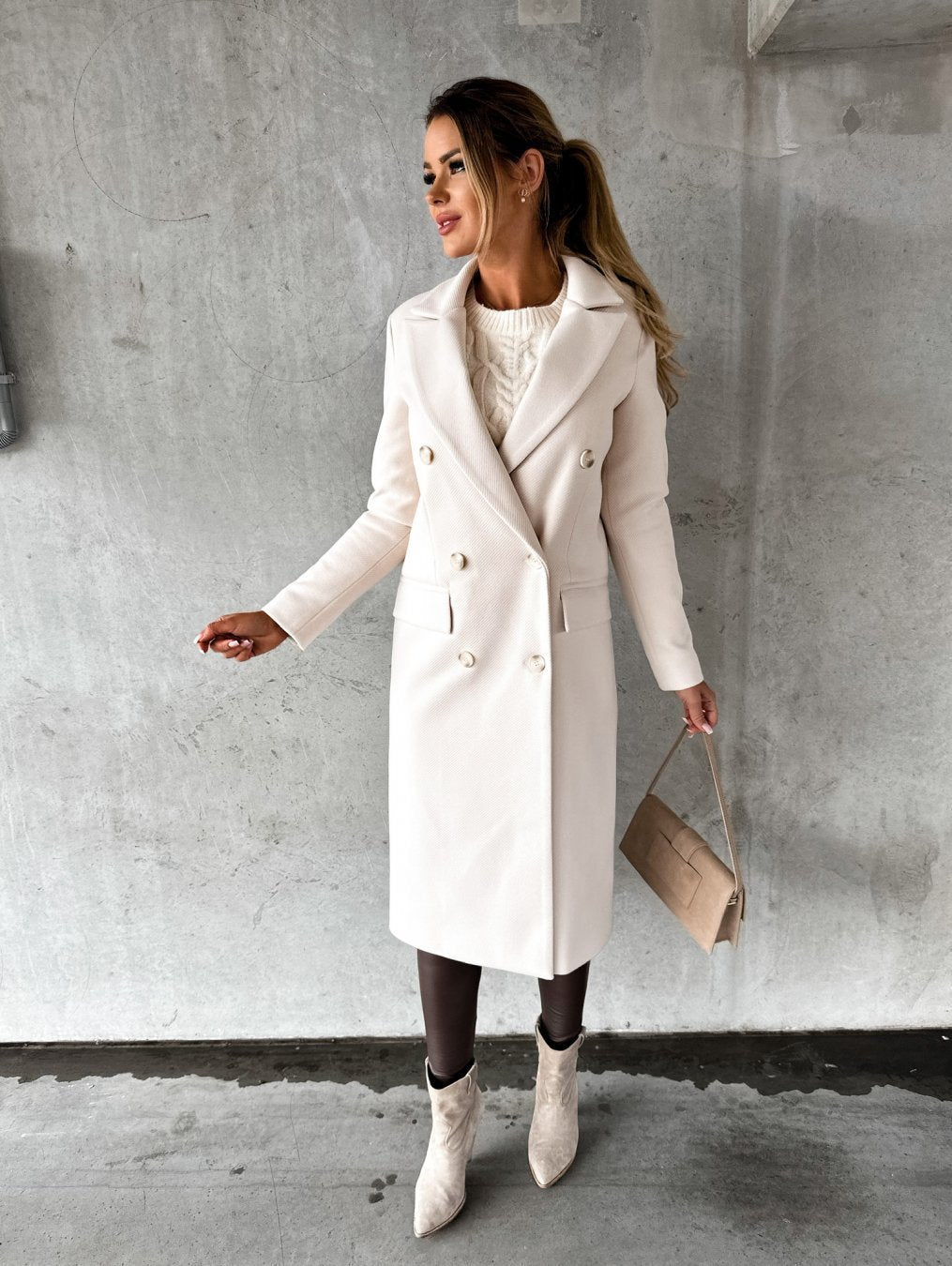 Fashion Slim Fit Woolen Coat for Women