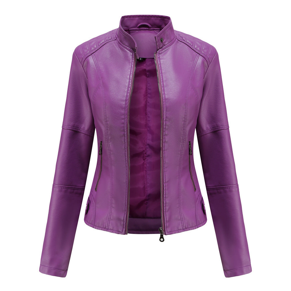 Women's Slim Fit Vegan Leather Jacket