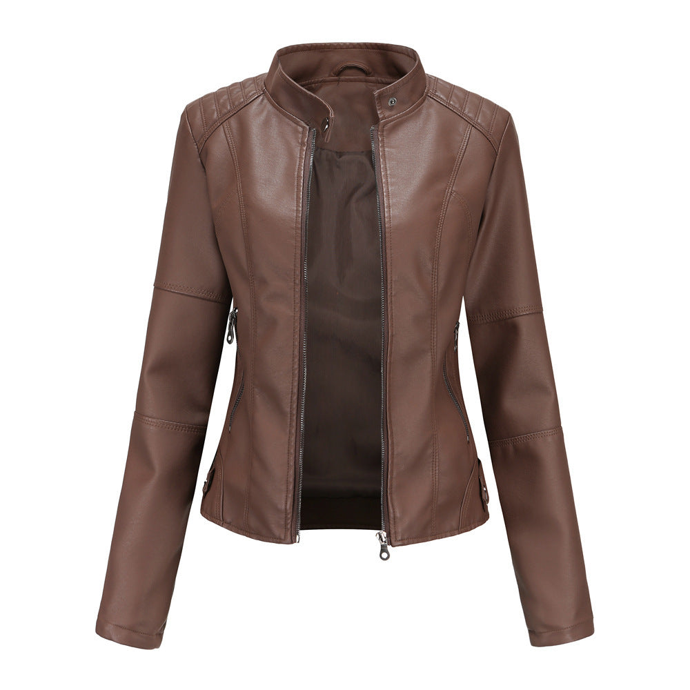 Women's Slim Fit Vegan Leather Jacket