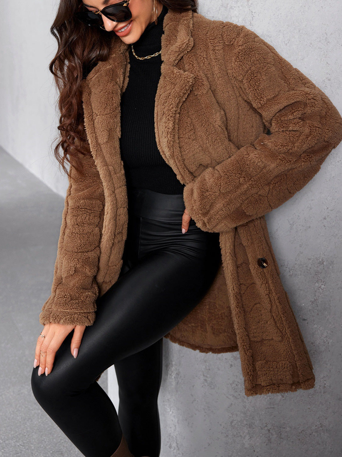 Chic Women's Fleece Winter Coat - Warm & Stylish