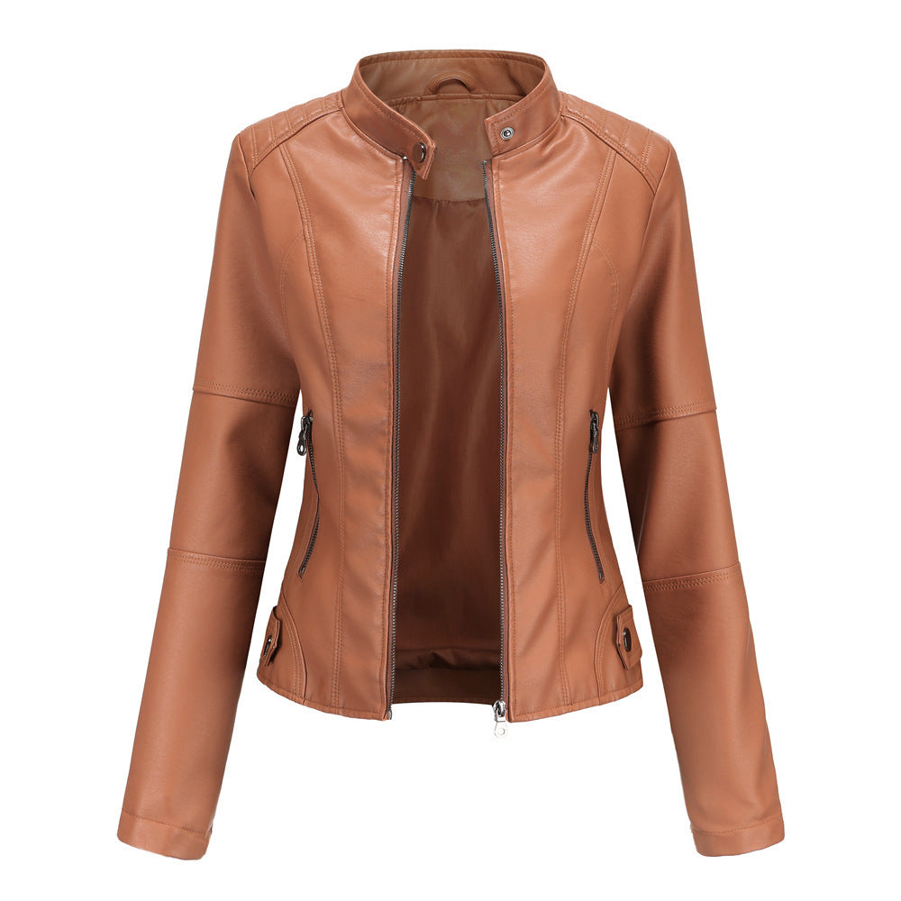 Women's Slim Fit Vegan Leather Jacket