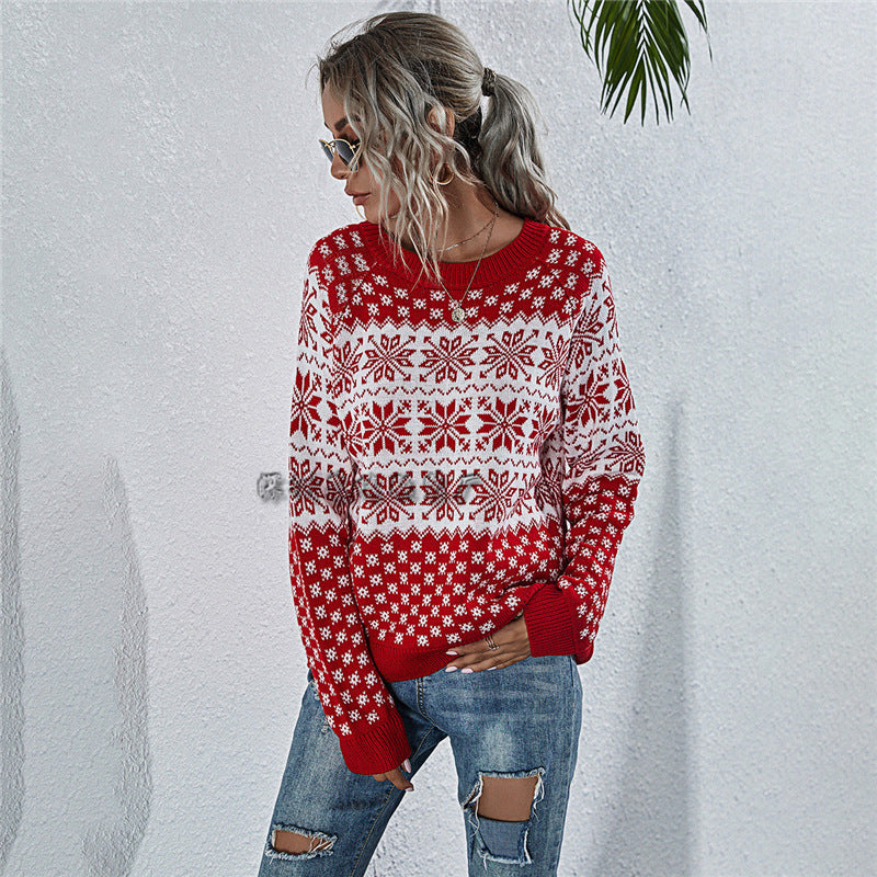 Chic Snowflake Knitted Sweater