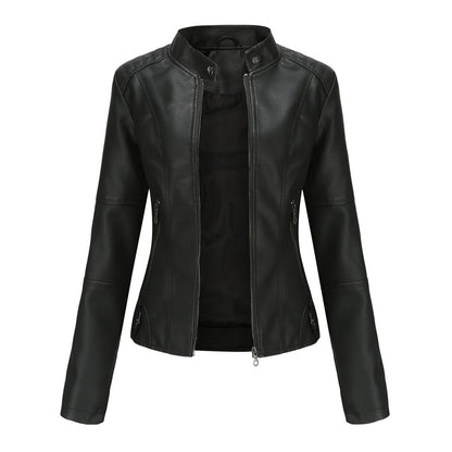 Women's Slim Fit Vegan Leather Jacket