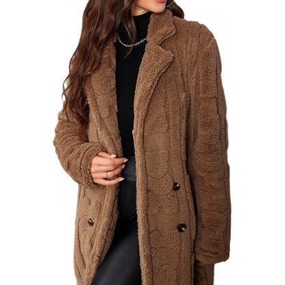 Chic Women's Fleece Winter Coat - Warm & Stylish