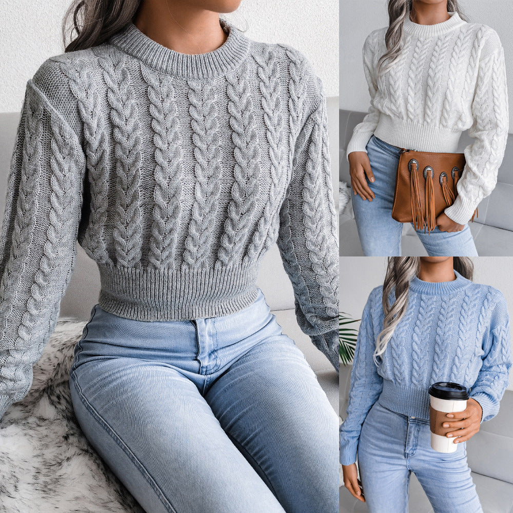 Elegant V Neck Knit Sweater for Women - Cozy Autumn Essential