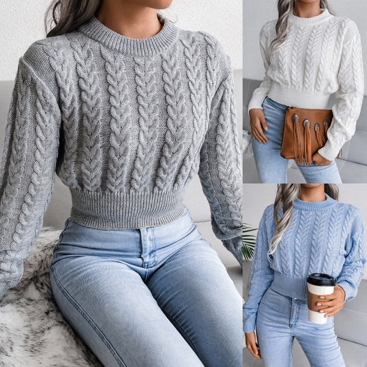 Elegant V Neck Knit Sweater for Women - Cozy Autumn Essential