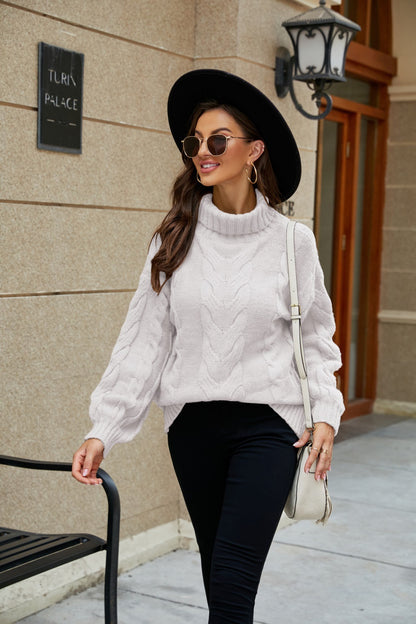 Elegant Knit Mock Neck Sweater for Women