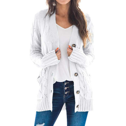 Chic Single Breasted Long Sleeve Wool Jacket
