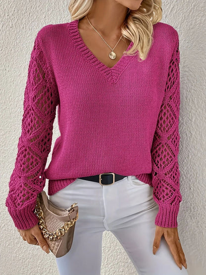 Elegant Women's V-Neck Knit Sweater