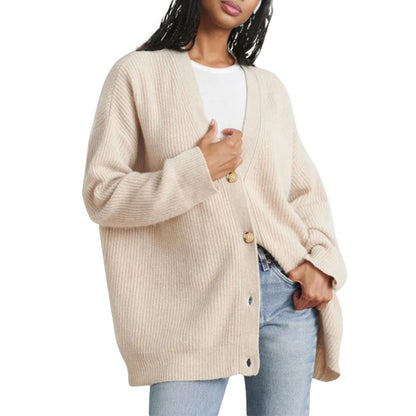 Elegant V-Neck Knit Cardigan - Cozy Autumn Essential