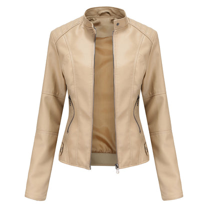 Women's Slim Fit Vegan Leather Jacket
