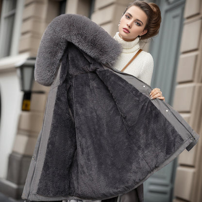 Women's Winter Parka with Luxurious Fur Collar