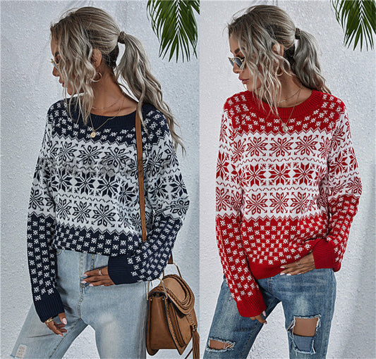 Chic Snowflake Knitted Sweater