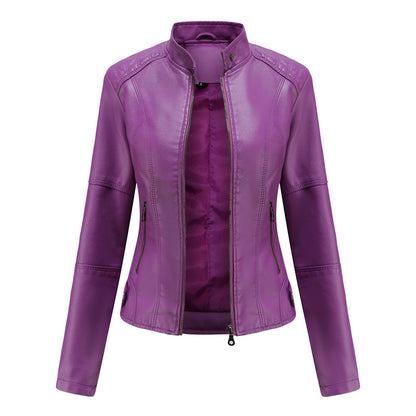 Women's Slim Fit Vegan Leather Jacket